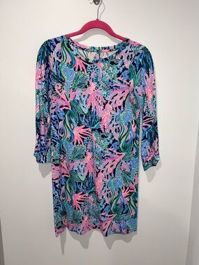 Lilly Pulitzer Tropical Print Dress - Pink & Blue